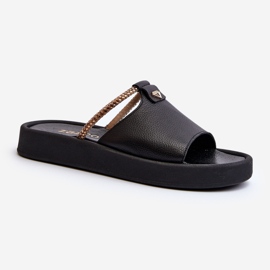 Infradito in pelle da donna Zazoo 2896, nere nero 1