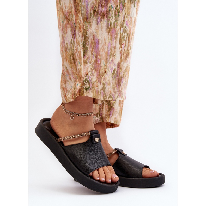 Infradito in pelle da donna Zazoo 2896, nere nero 2