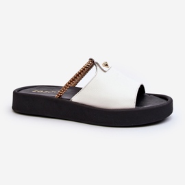 Infradito in pelle da donna Zazoo 2896, bianche bianco 2