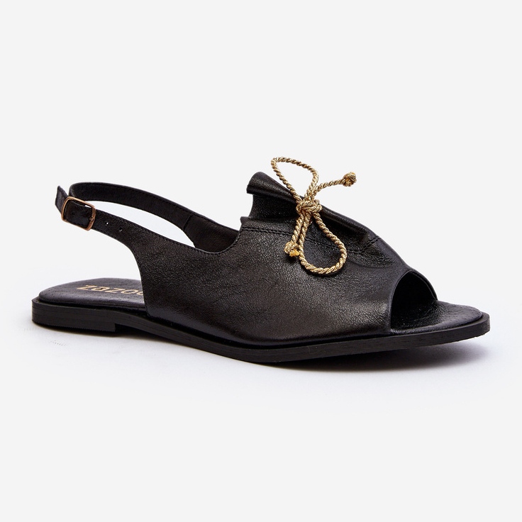 Sandali piatti in pelle Zazoo 2898 Neri nero 1