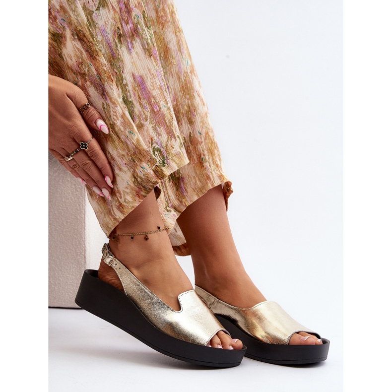 Zazoo 2893 Sandali da Donna in Pelle con Suola Spessa, Oro d'oro 1