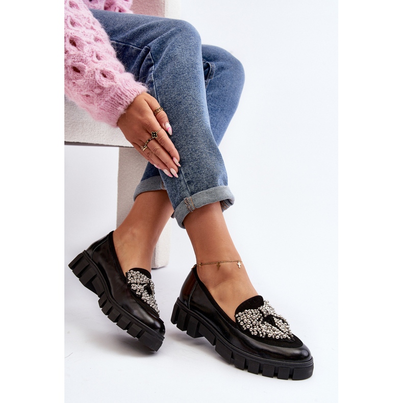 Mocassini da donna in vernice Laura Messi 2785 Nero 1