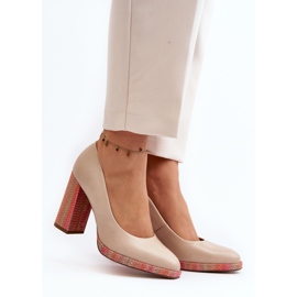 Laura Messi 2746 Décolleté con tacco alto beige chiaro 2