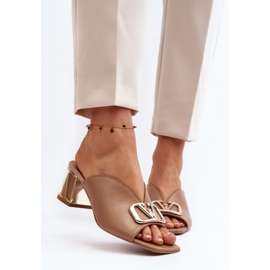 Infradito eleganti da donna con tacco alto Laura Messi 2771 Beige 1