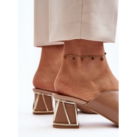 Infradito eleganti da donna con tacco alto Laura Messi 2771 Beige 2