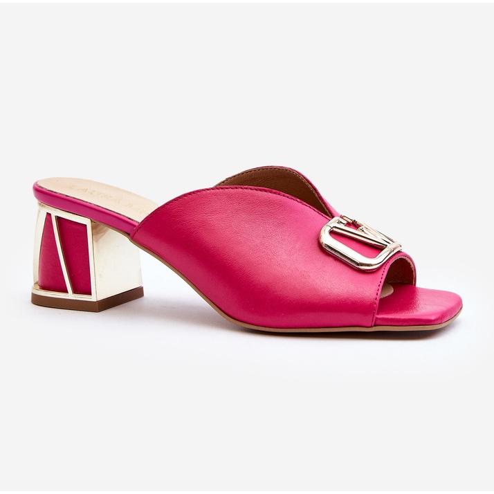 Infradito eleganti da donna con tacco alto Laura Messi 2771 Fucsia rosa 2