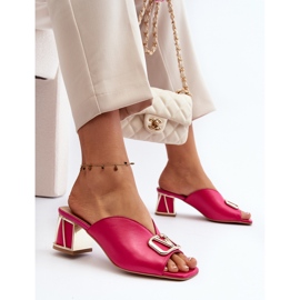 Infradito eleganti da donna con tacco alto Laura Messi 2771 Fucsia rosa 1