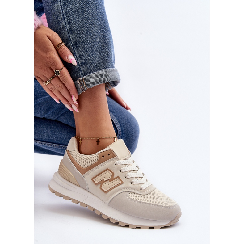 Scarpe Sportive Sneakers Beige da Donna Alettesa 1