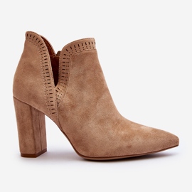 Stivaletti Con Tacco Alto Da Donna Con Kerestia Beige Ritagliata 1