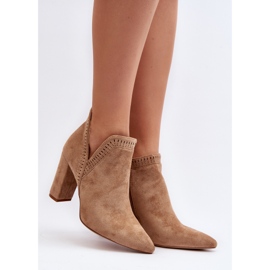 Stivaletti Con Tacco Alto Da Donna Con Kerestia Beige Ritagliata 2
