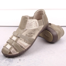 Sandali da donna in pelle, beige e oro, T.Sokolski 1