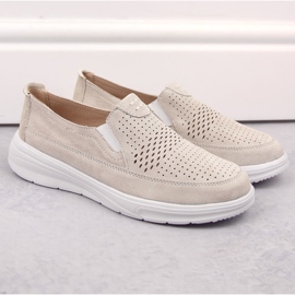 Scarpe slip-on sportive da donna in pelle traforata T.Sokolski 278 grigio 2
