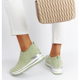 Sneakers con zeppa Alquippa di colore verde 1