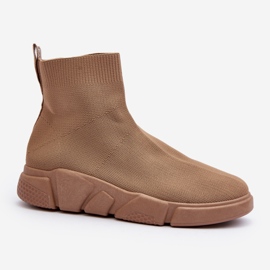 Scarpe Sportive da Donna con Calzino Beige Zirila 1