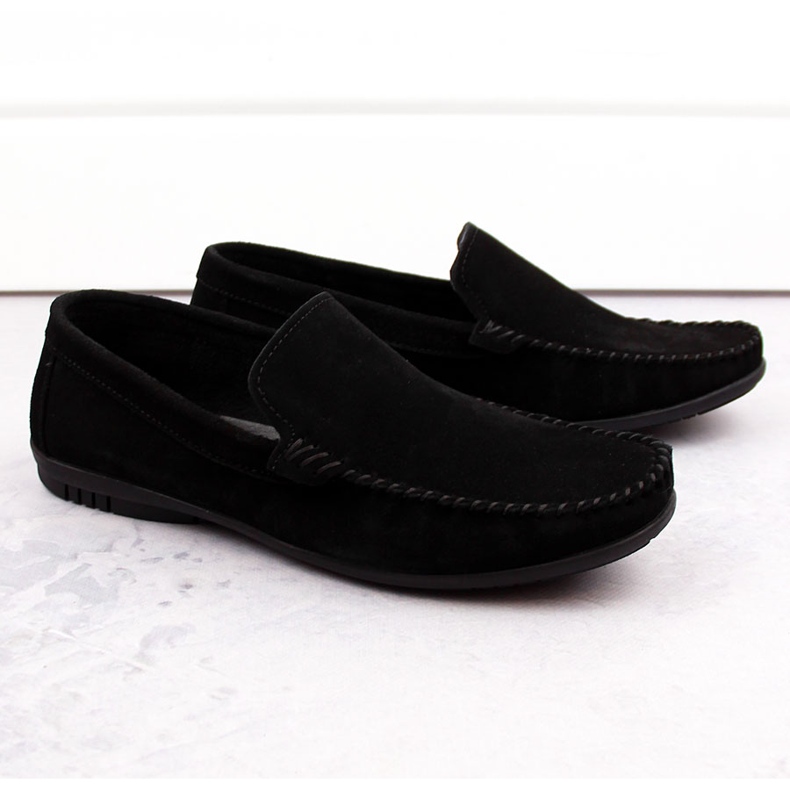 Scarpe da uomo in pelle scamosciata, mocassini neri, T.Sokolski W1401-1 nero 1