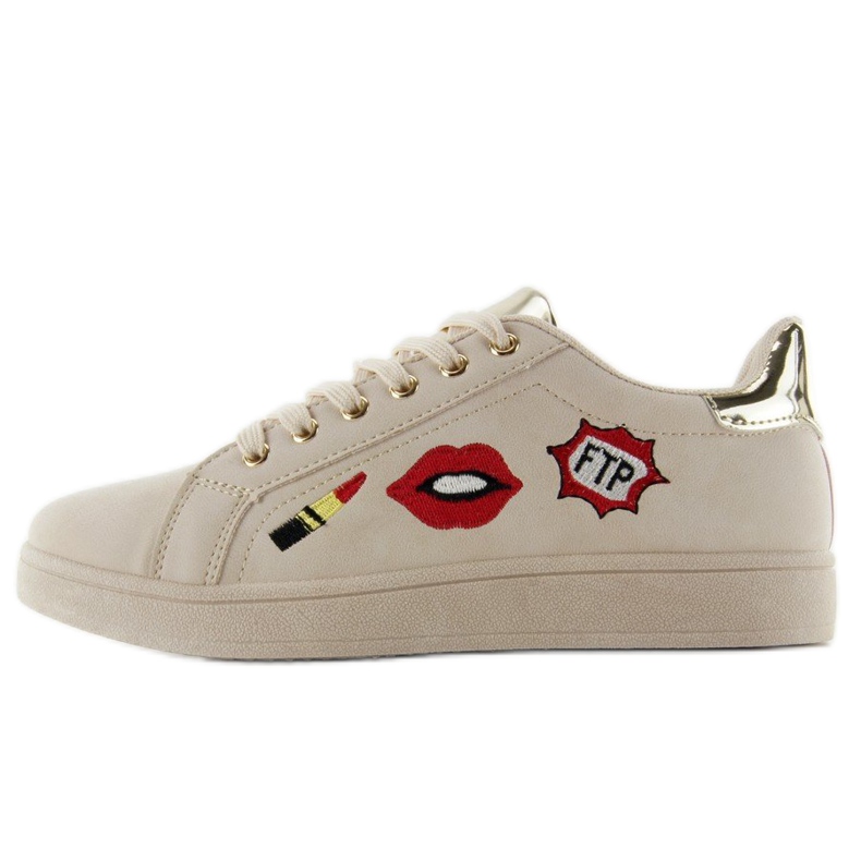 Sneakers Sweet lips con toppe FB-15 BEIGE/ORO 1