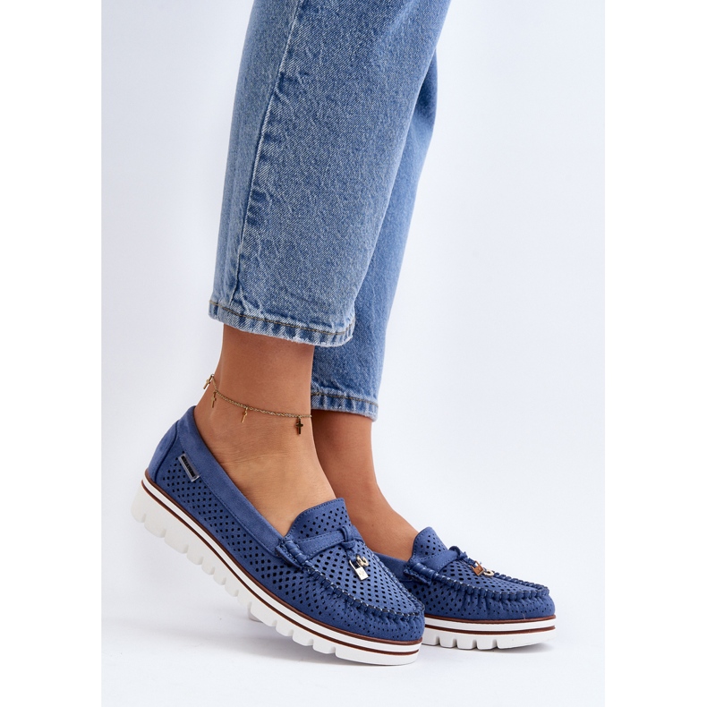 Mocassini Traforati da Donna Twista Blu 2