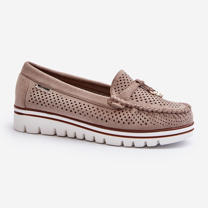 Mocassini Traforati da Donna Twista Beige 2