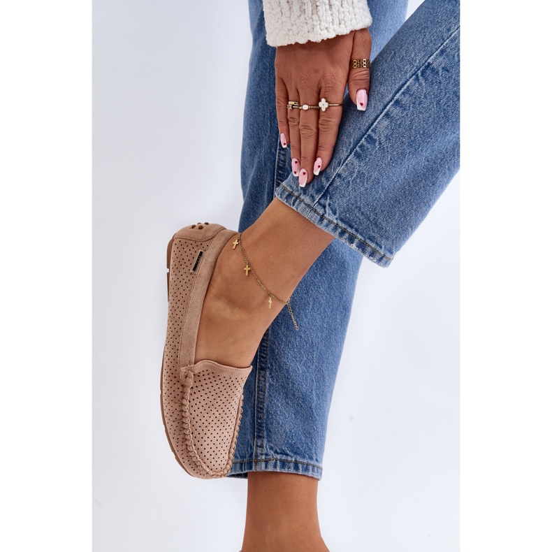 Mocassini Traforati da Donna Beige Rasirna 1