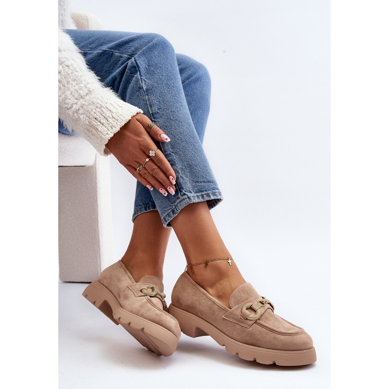 Mocassini Decorati Railenes Beige da Donna 1