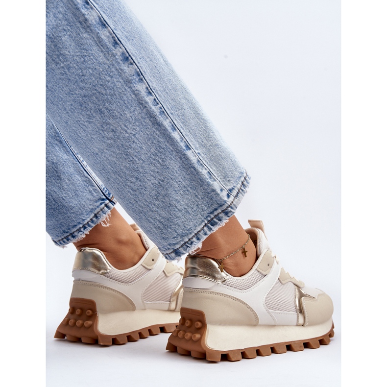 Scarpe da ginnastica sportive da donna Ralita beige 1