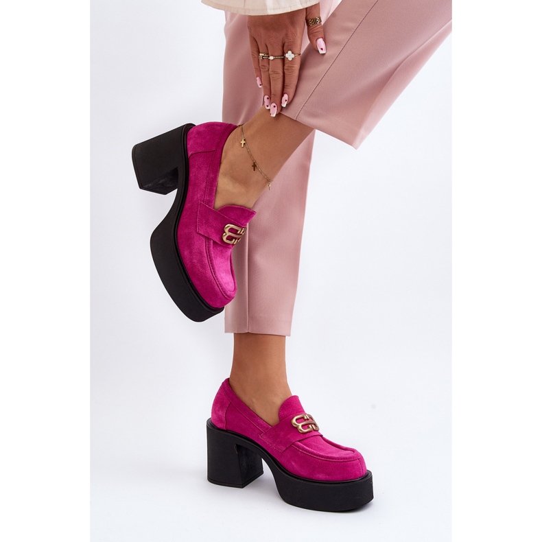 Zazoo 20170 Scarpe da Donna in Pelle Scamosciata con Tacco Alto, Fucsia rosa 1