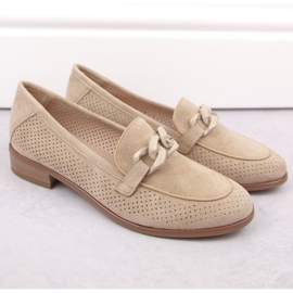Potocki W WOL211B scarpe traforate in pelle scamosciata, beige 2
