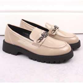 Mocassini Vinceza W JAN269 in vernice beige 2