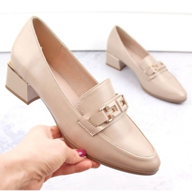 Scarpe Vinceza W JAN270B con tacco basso, beige 1