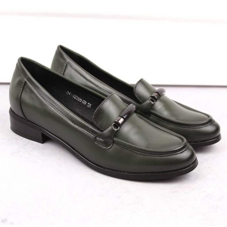 Scarpe con tacco basso Potocki W WOL204C, verdi verde 2