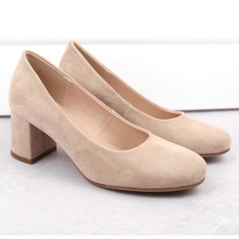 Décolleté Potocki W WOL207B in camoscio, beige 2