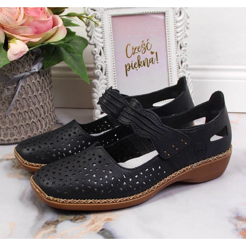 Scarpe Rieker W RKR139 in pelle, blu navy 2