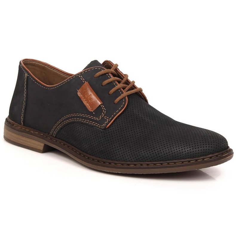 Comode scarpe in pelle Rieker M RKR576 blu navy 2