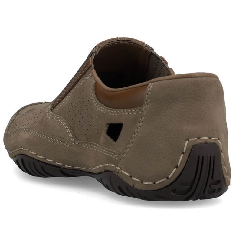 Scarpe Rieker M RKR580 in pelle marrone traforata 2