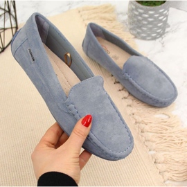 EVento W EVE259B mocassini in camoscio, blu 1