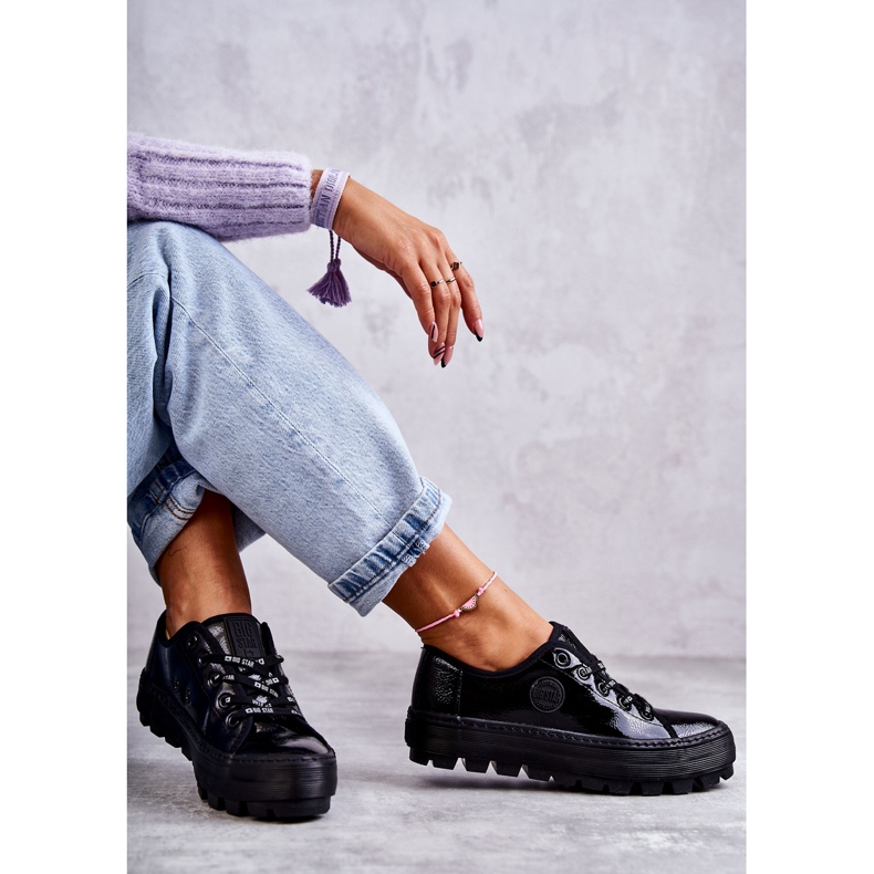 Sneakers alla moda laccate Big Star KK274044 nere nero 3