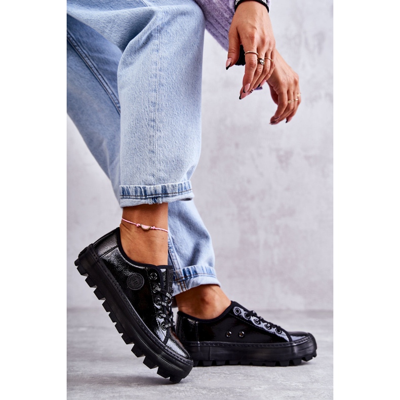 Sneakers alla moda laccate Big Star KK274044 nere nero 1