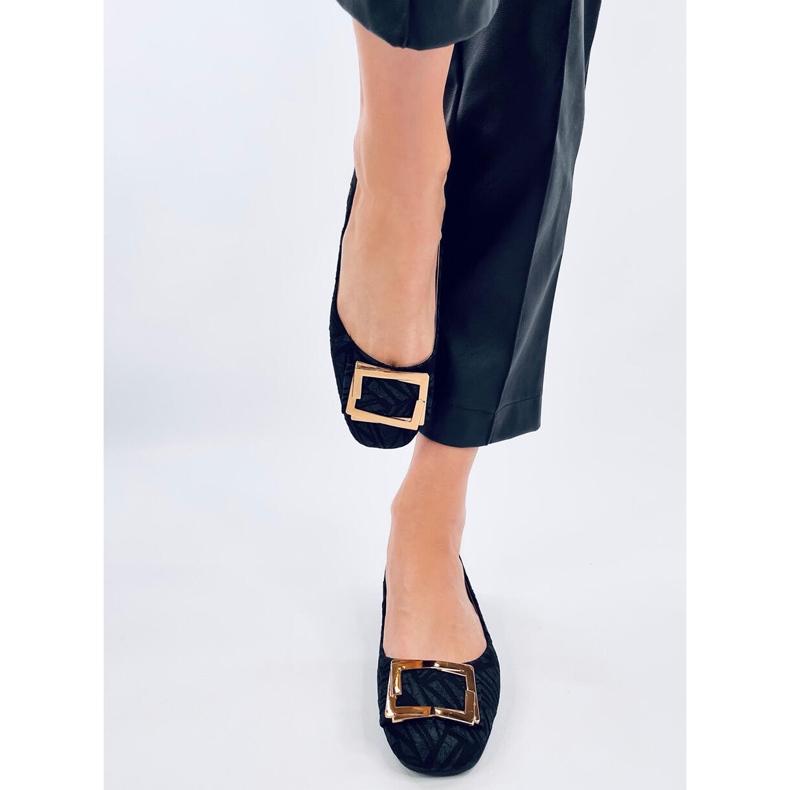 Ells Ballerine nere con fibbia nero 1