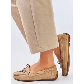 Mocassini Wards in pelle scamosciata color kaki beige 2