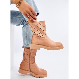 Stivali traforati Issey Khaki beige 1