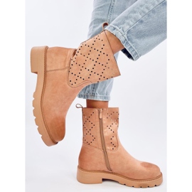 Stivali traforati Issey Khaki beige 2