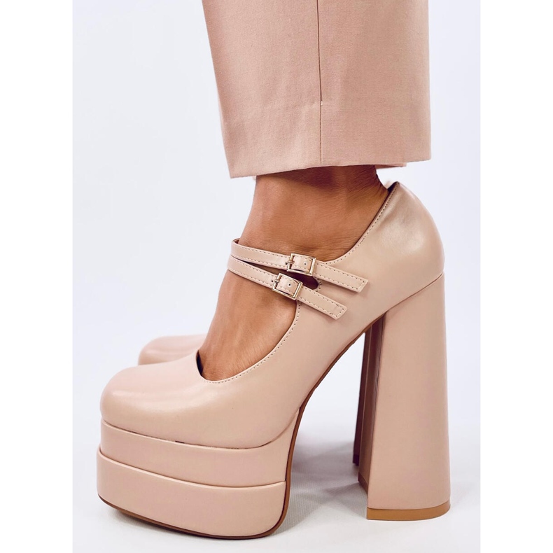 Décolleté Loit Beige con plateau in grana 1