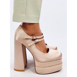 Prandi Décolleté con plateau in raso beige 1