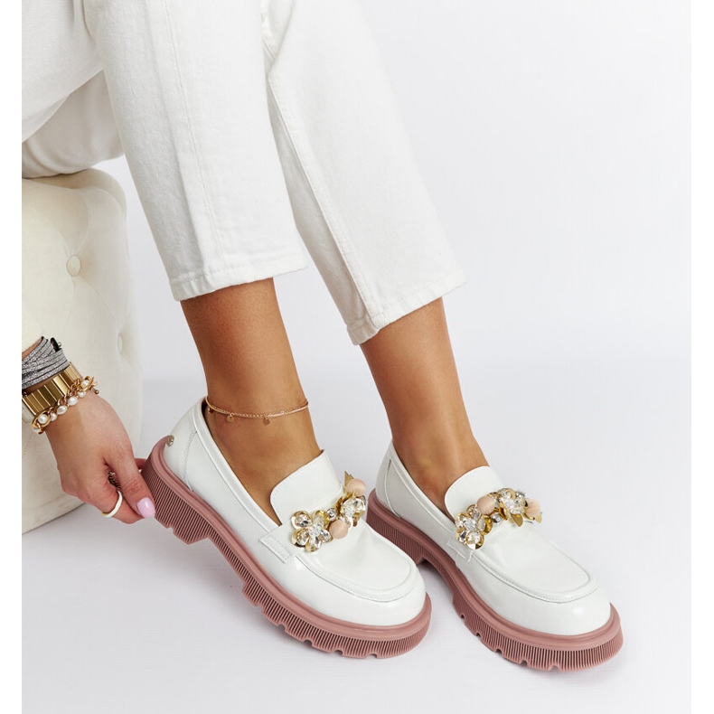 Mocassini in vernice bianca Goe NN2N4201 bianco 1