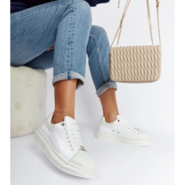 Sneakers bianche con strass Goe NN2N4011 bianco 1