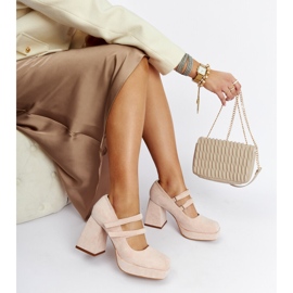 Décolleté rosa chiaro con tacco massiccio Cher 1