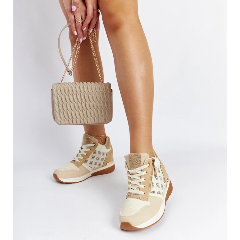 Sneakers con zeppa Knoxville beige 2