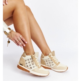 Sneakers con zeppa Knoxville beige 1