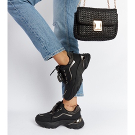 Sneakers massicce nere con strass Euclid nero 2