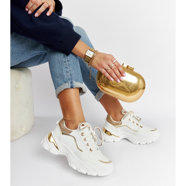 Massicce sneakers bianche con strass Euclid bianca 1